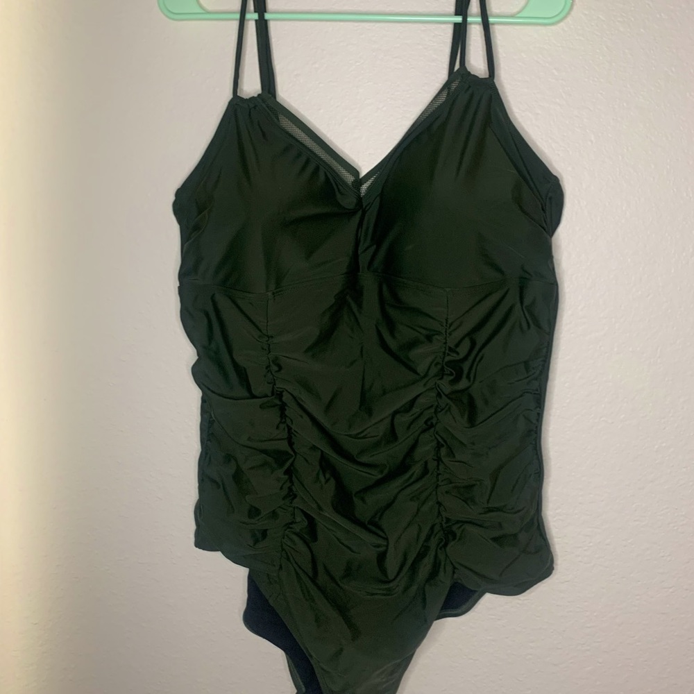 Olive green one piece swimsuit